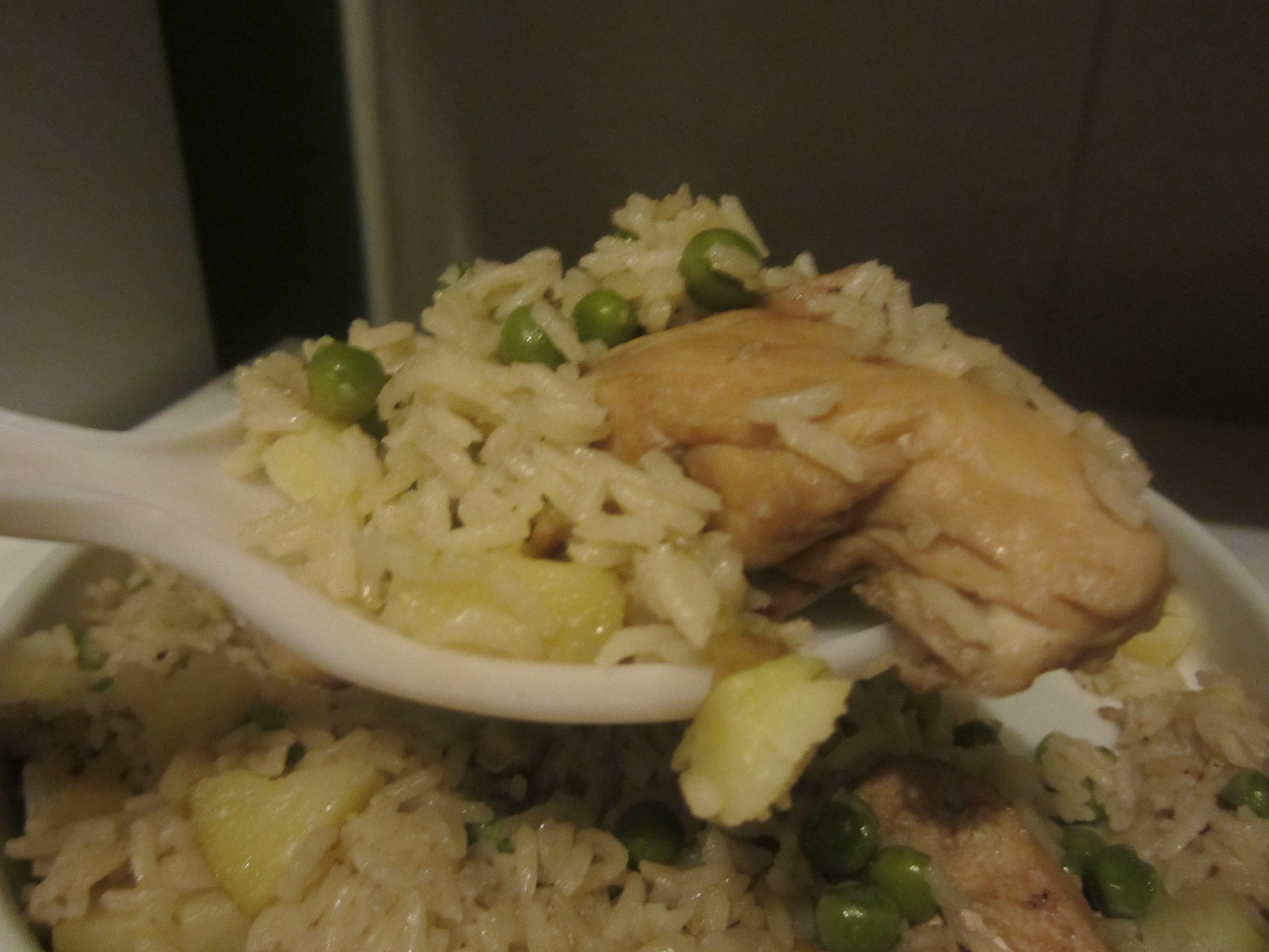 My Serving of Rice With a piece of Chicken