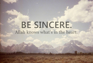 Be sincere