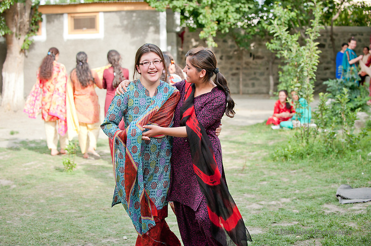 May 22, 2011. Central Asia Institute scholarship girls, and other students, study and relax at their hostel in Gilgit, Pakistan. CAI sponsors 40 of the girls at the hostel. Photo by Ellen Jaskol.